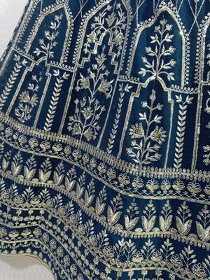 STUNNING NAVY ZARI SEQUin work GEORGETTE LEHENGA WITH BLOUSE 4