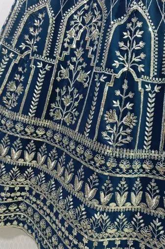 STUNNING NAVY ZARI SEQUin work GEORGETTE LEHENGA WITH BLOUSE