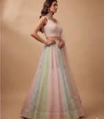 Multicolor Thread Sequin Georgette Lehenga Choli Blouse