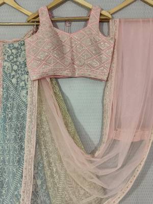 MULTICOLOR THREAD and SEQUin work GEORGETTE LEHENGA CHOLI WITH BLOUSE 3