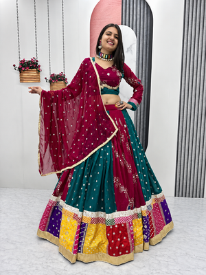 Women’s Designer Chaniya Choli For Navratri – Fox Georgette Heavy Thread Sequence Work With Dupatta 1