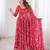 Red printed georgette anarkali kurti