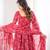 Red printed georgette anarkali kurti