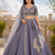 Steel Blue Dhurandhar Silk Bead Embroidered Lehenga Choli for wedding