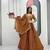Orange Embroidery sequin Work Silk Blend Lehenga Choli Set