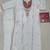White embroidered viscose straight kurta set with pink printed dupatta & pant