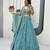 Sky Blue Embroidery sequin Work Silk Blend Lehenga Choli Set