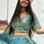 Sky Blue Embroidery sequin Work Silk Blend Lehenga Choli Set