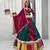 Multi Embroidery Thread sequin Ribbion Lace Work Fuax Georgette Lehenga Choli Set