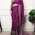 Traditional ajrakh printed border satin silk saree for women