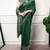 Traditional ajrakh printed border satin silk saree for women