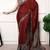 Traditional ajrakh printed border satin silk saree for women