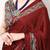 Traditional ajrakh printed border satin silk saree for women