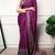 Traditional ajrakh printed border satin silk saree for women