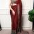 Traditional ajrakh printed border satin silk saree for women