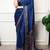 Traditional ajrakh printed border satin silk saree for women
