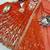 orange color embroidery sequin work faux georgette gown set