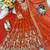 orange color embroidery sequin work faux georgette gown set