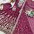 wine color embroidery sequin work faux georgette gown set