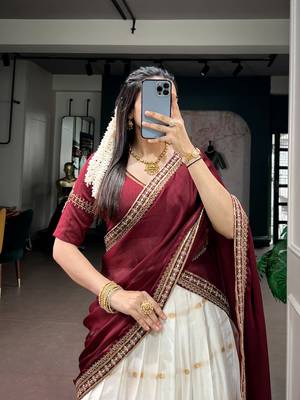 Silk Cotton Zari Woven Half Saree Lehenga Choli with Embroidered Dupatta 2