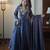 Navy vichitra readymade anarkali suit with beads sequence & embroidery work