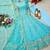 sky blue color embroidery sequin work silk blend gown set