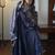 Navy vichitra readymade anarkali suit with beads sequence & embroidery work