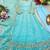 sky blue color embroidery sequin work silk blend gown set