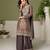 Grey chinon readymade plazzo suit with embroidery work