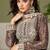 Grey chinon readymade plazzo suit with embroidery work