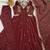 Brown vichitra readymade anarkali suit with beads sequence & embroidery work