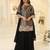 Black chinon readymade plazzo suit with embroidery work