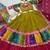 Olive Embroidery Thread sequin and Lace Work Cotton Lehenga Choli Set