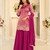 Magenta chinon readymade plazzo suit with embroidery work