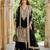 Black chinon readymade plazzo suit with embroidery sequence work