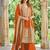 Orange chinon readymade plazzo suit with embroidery sequence work
