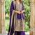 Violet chinon readymade plazzo suit with embroidery sequence work