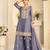 Blue simmar silk readymade plazzo suit with embroidery & mirror work