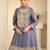 Blue simmar silk readymade plazzo suit with embroidery & mirror work