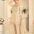 Beige simmar silk readymade plazzo suit with embroidery & mirror work