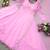 baby pink color embroidery sequin work faux georgette gown set