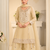 Beige simmar silk readymade plazzo suit with embroidery & mirror work