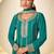 Blue chinon readymade plazzo suit with embroidery sequence work