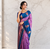 lavender color zari weaves motifs in border and contrast pallu and designer chaap border silk blend saree