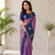 lavender color zari weaves motifs in border and contrast pallu and designer chaap border silk blend saree