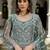 D green net readymade anarkali suit with dimaond & embroidery work