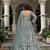 D green net readymade anarkali suit with dimaond & embroidery work