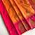orange color zari weaves motifs in border and contrast pallu and designer chaap border silk blend saree