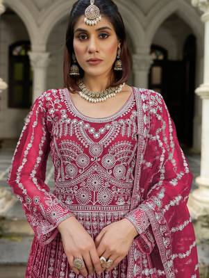 Rani net readymade anarkali suit with dimaond & embroidery work 2