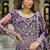 Purple net readymade anarkali suit with dimaond & embroidery work
